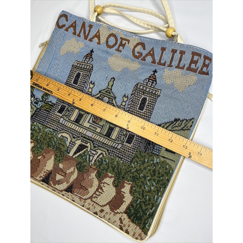 Cana Of‎ Galilee Handbag Tote Shoulder Purse Handmade Zipper Bag Medium Vintage - Picture 2 of 10